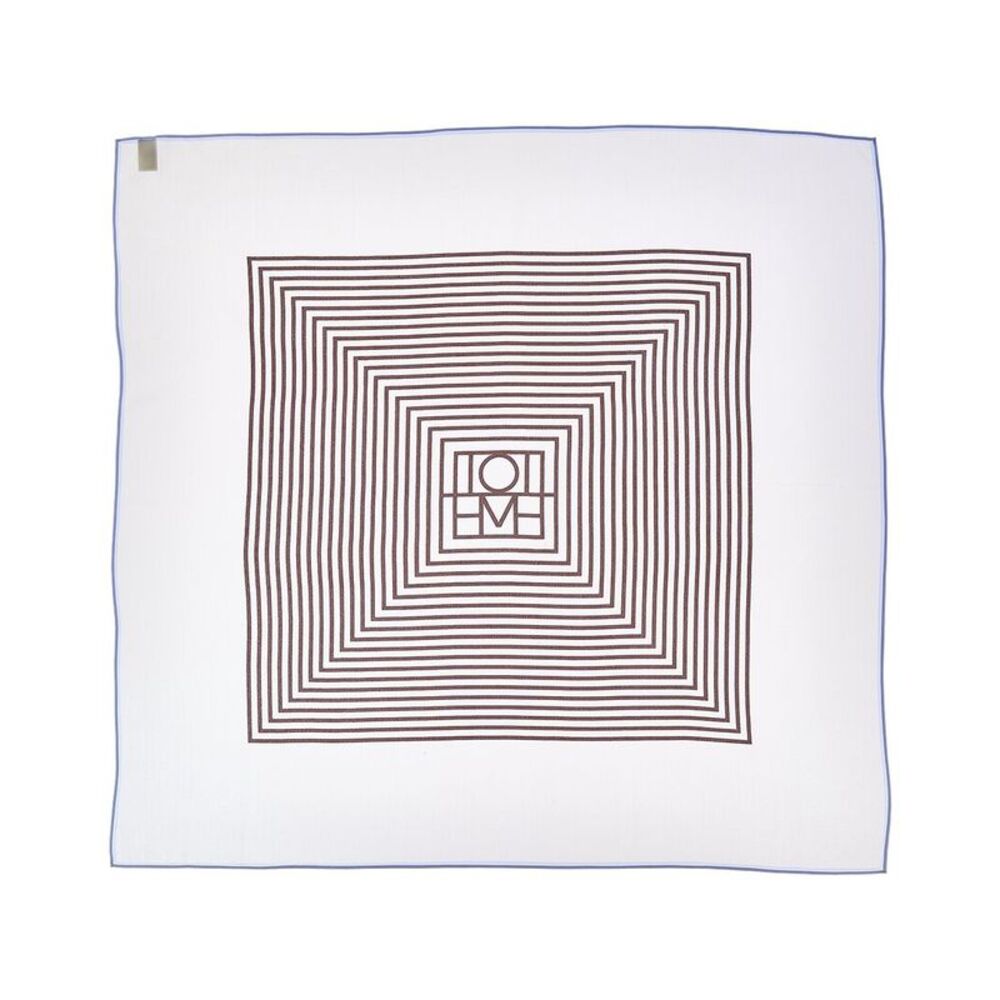 Toteme Monogram Silk Scarf, White